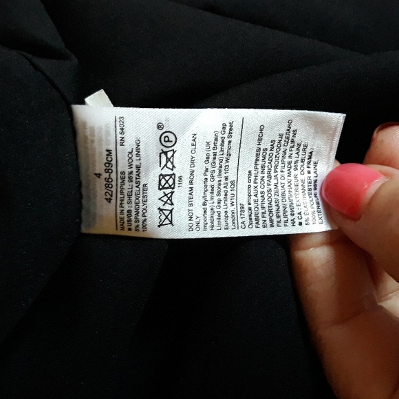 Banana Republic Sheath Dress Faux Wrap Stretch Cotton Work Career Black 4 - Picture 8 of 8